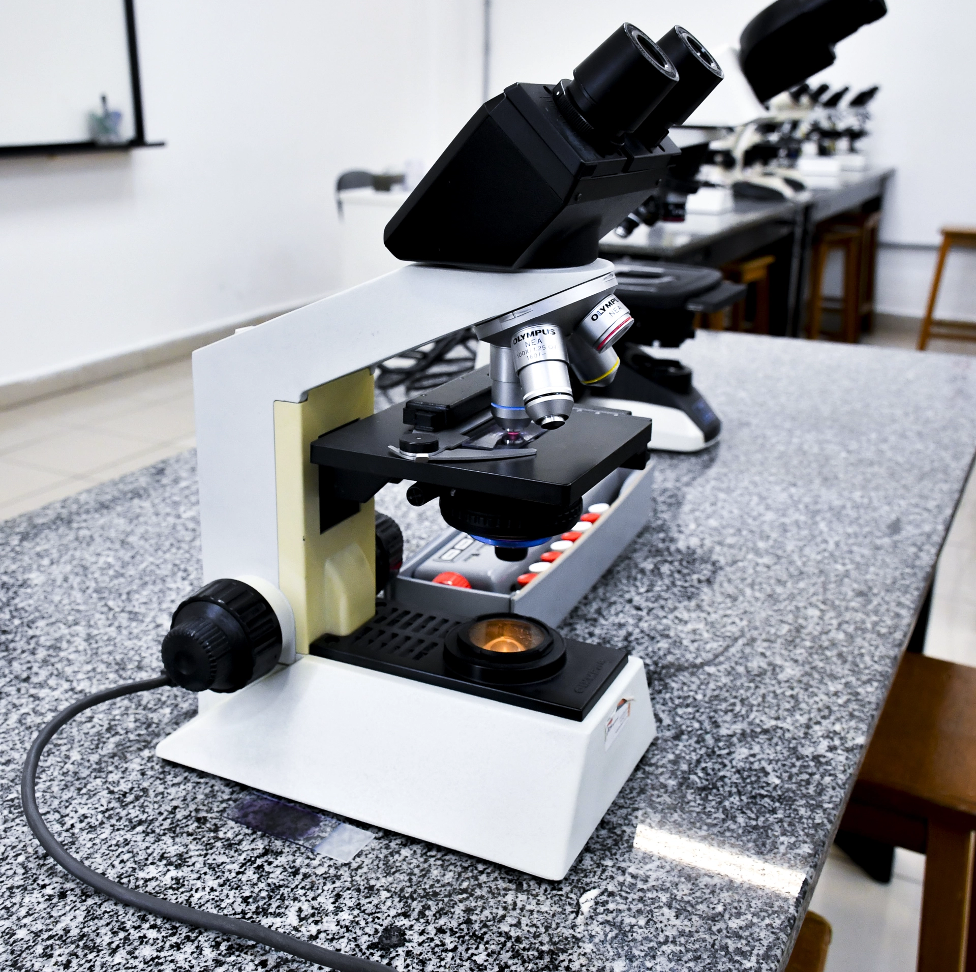 Bancada de laborat&oacute;rio para experimentos de biologia